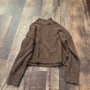 Elegant Brown Turtleneck Sweater for Women